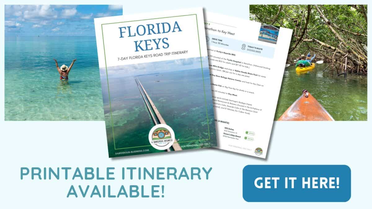 Florida Keys road trip itinerary printable