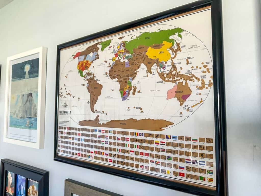 Scratch off world map