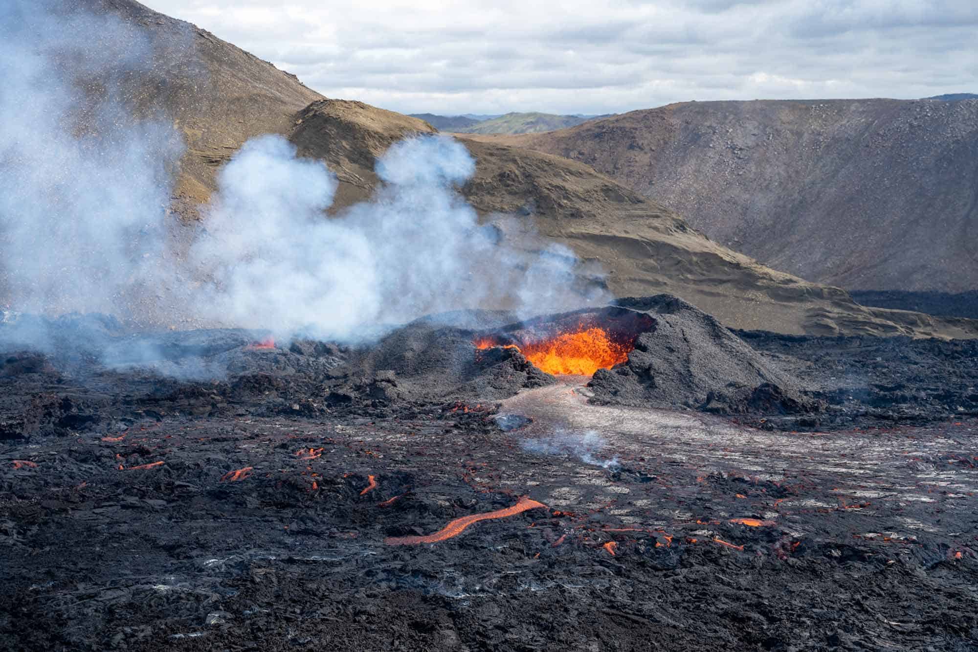Erupting volcano in Iceland | volcano hike in Iceland